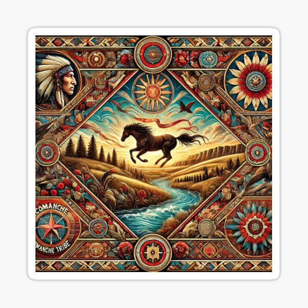 Item preview, Comanche Tribe: A Seamless Pattern Honoring Spirit and Nomadic Heritage designed and sold by Meta2Physical.