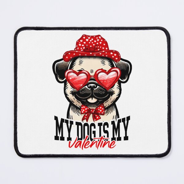 Item preview, Dog Is My Valentine Pug designed and sold by doodIllustrate.
