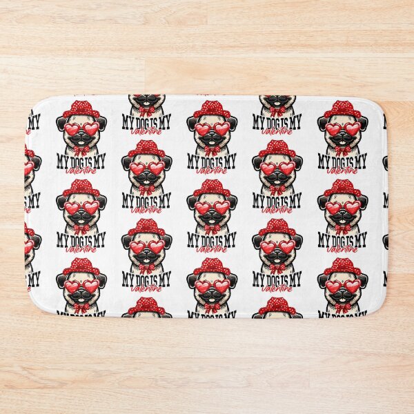 Item preview, Dog Is My Valentine Pug designed and sold by doodIllustrate.
