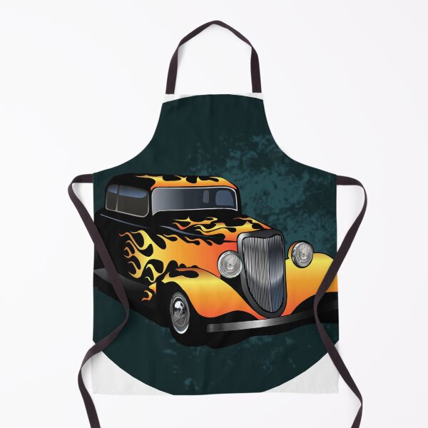 Item preview, hot rod old american car flame circle logo designed and sold by Achille3777.