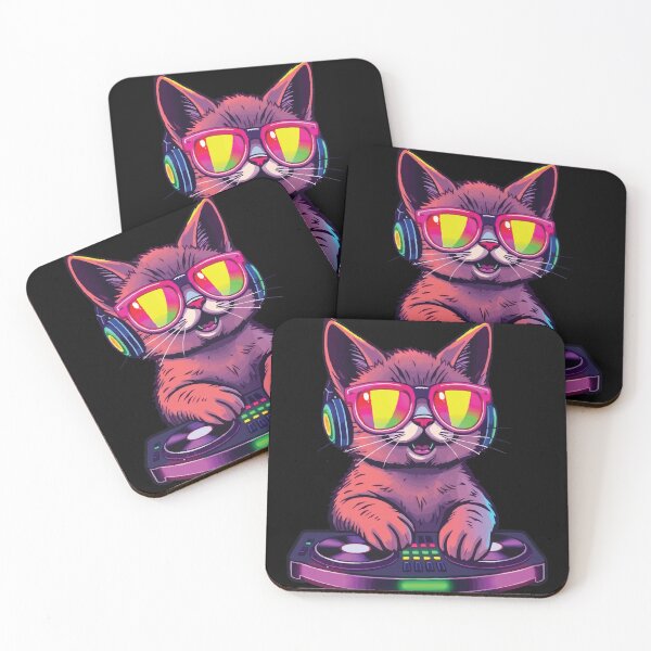 Item preview, HOUSE CAT (Rainbow DJ Kitty) designed and sold by Getup-clothing.