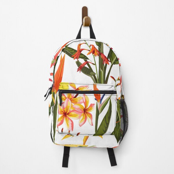Item preview, Yellow tropical flowers seamless pattern, buds and tropical leaves on white background. designed and sold by MatyKotiv.