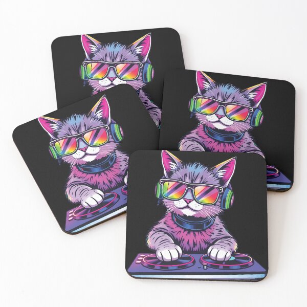 Item preview, HOUSE CAT (Rainbow DJ Kitty) designed and sold by Getup-clothing.