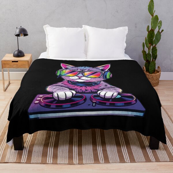 Item preview, HOUSE CAT (Rainbow DJ Kitty) designed and sold by Getup-clothing.