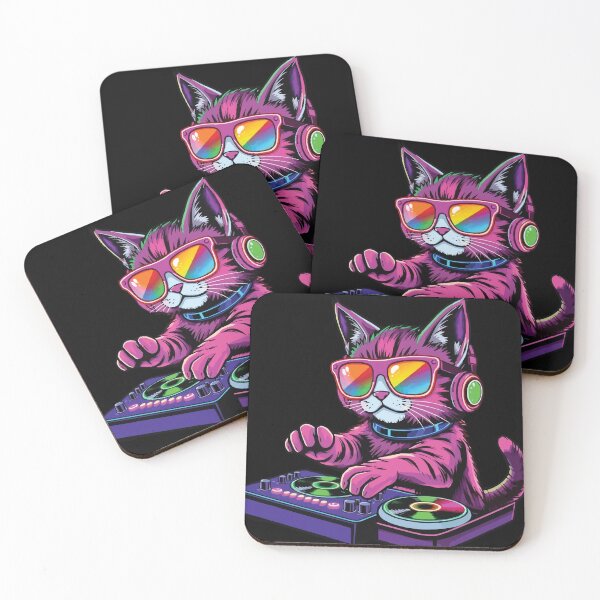 Item preview, HOUSE CAT (Rainbow DJ Kitty) designed and sold by Getup-clothing.