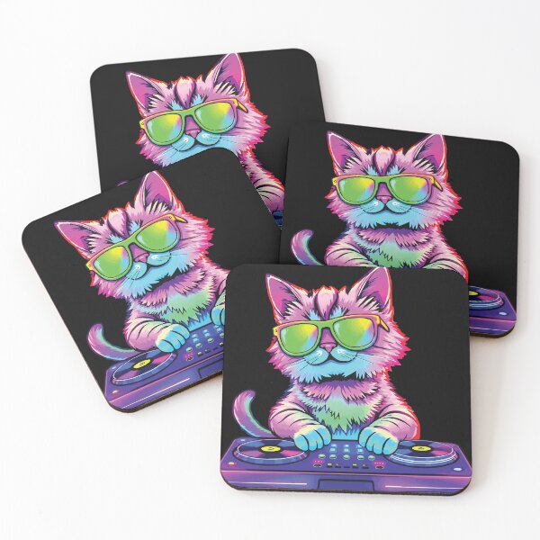 Item preview, HOUSE CAT (Rainbow DJ Kitty) designed and sold by Getup-clothing.
