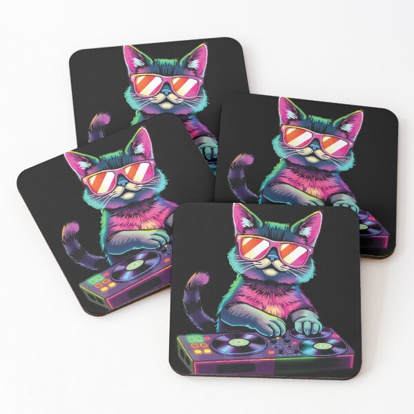 Item preview, HOUSE CAT (Rainbow DJ Kitty) designed and sold by Getup-clothing.