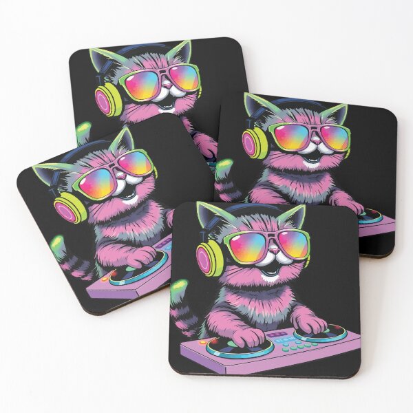 Item preview, HOUSE CAT (Rainbow DJ Kitty) designed and sold by Getup-clothing.