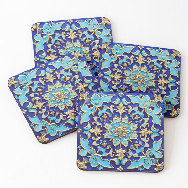 Item preview, Elegant Turquoise Floral Mosaic designed and sold by PersiaArts.