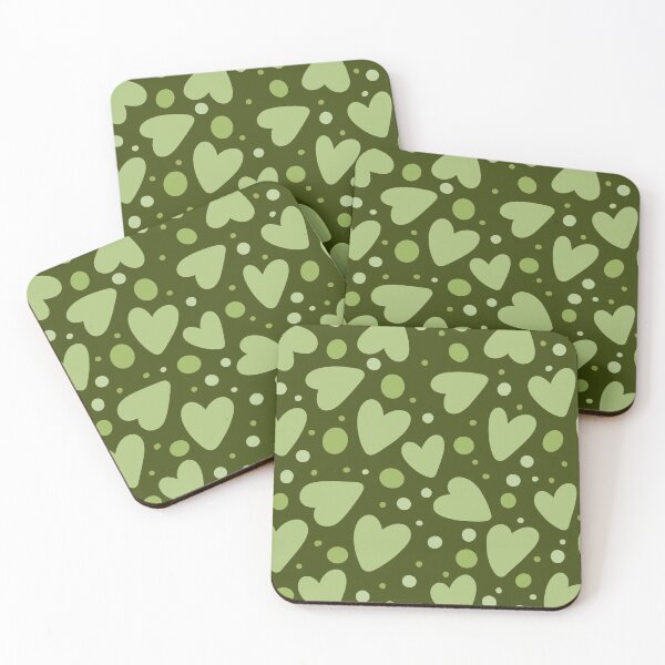 Item preview, Lovely green hearts seamless pattern  designed and sold by pinkyfish1010.