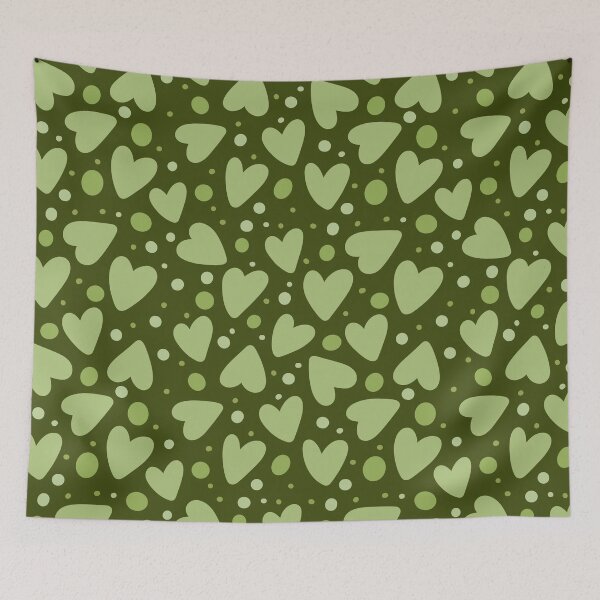 Item preview, Lovely green hearts seamless pattern  designed and sold by pinkyfish1010.