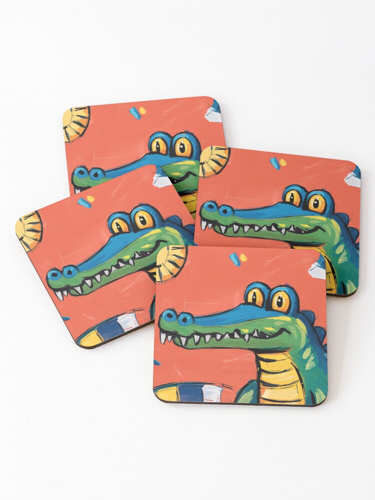 Thumbnail 1 of 5, Coasters (Set of 4), Alligator designed and sold by Patricks-Art.