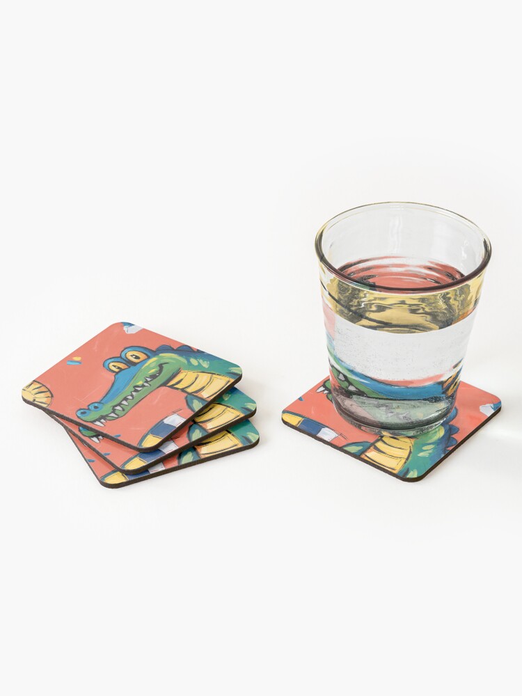 Thumbnail 2 of 5, Coasters (Set of 4), Alligator designed and sold by Patricks-Art.
