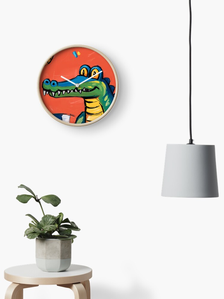 Thumbnail 2 of 4, Clock, Alligator designed and sold by Patricks-Art.