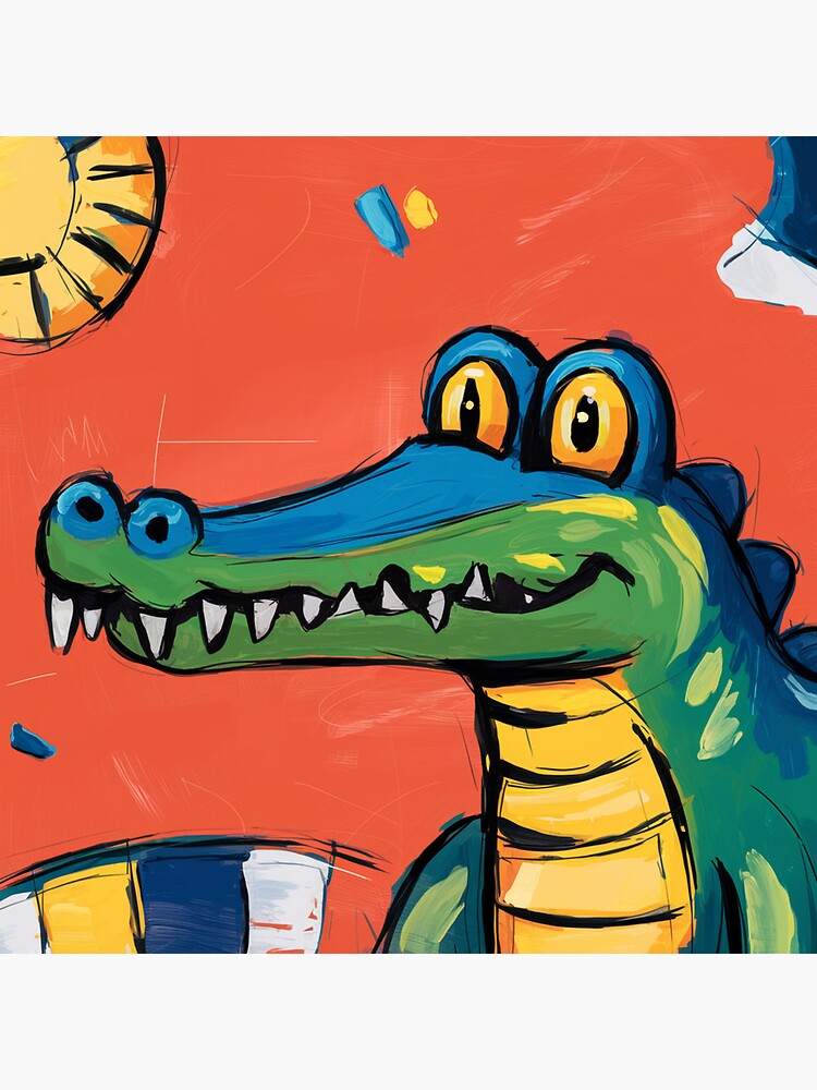 Thumbnail 4 of 4, Clock, Alligator designed and sold by Patricks-Art.