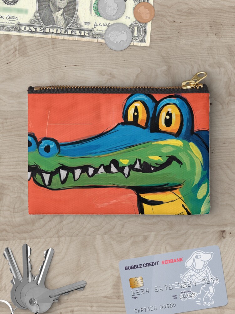 Thumbnail 3 of 4, Zipper Pouch, Alligator designed and sold by Patricks-Art.
