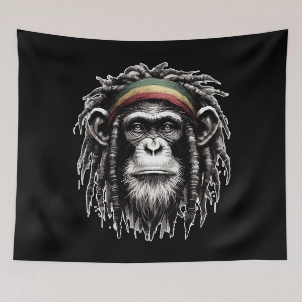 Item preview, Rasta Rastafari Chimpanzee Monochromatic designed and sold by TomFrontierArt.