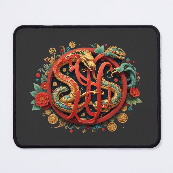 Item preview, Intertwined Dragons and Floral Patterns, Chinese New Year designed and sold by Indoni.