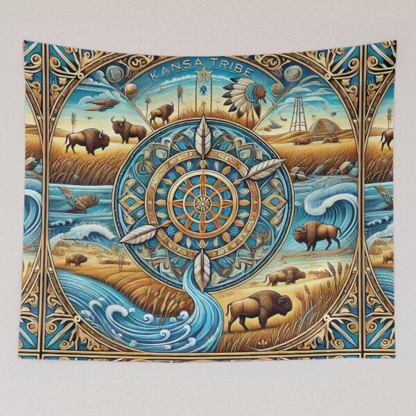 Item preview, Kansa (Kaw) Tribe: A Seamless Pattern Celebrating Nature and Spirit designed and sold by Meta2Physical.