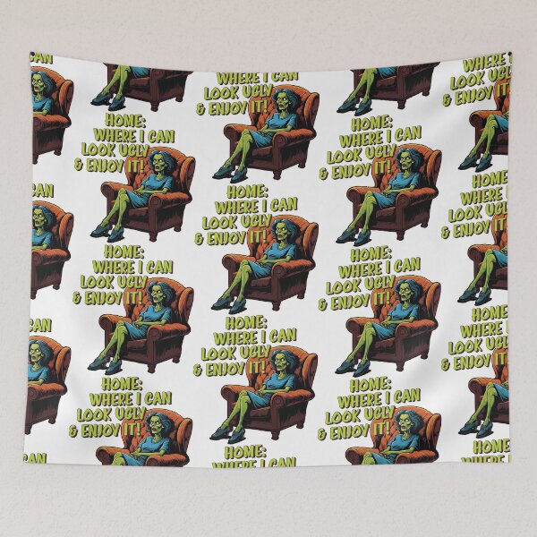 Item preview, Home: Where i can look ugly & enjoy it designed and sold by portokalis.