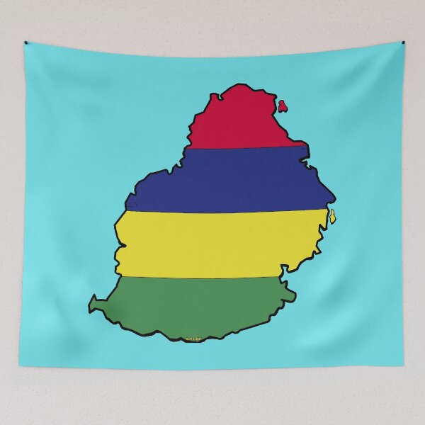 Item preview, Mauritius Map with Mauritian Flag designed and sold by Havocgirl.