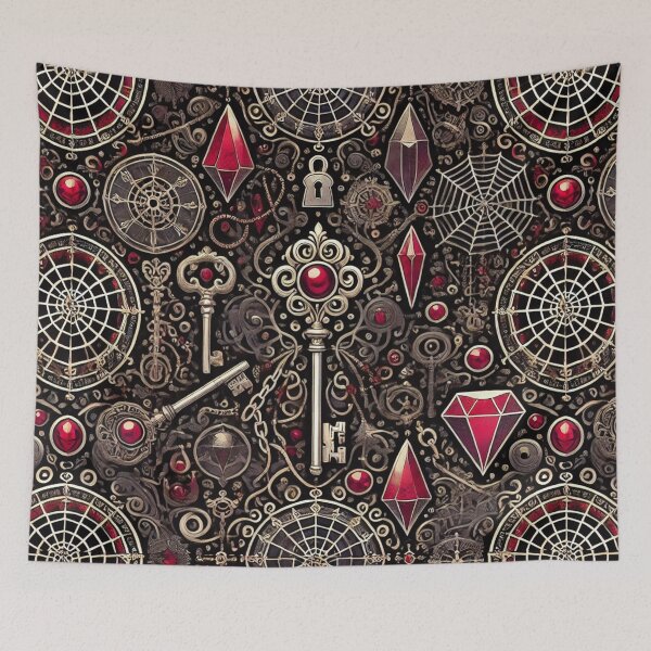 Item preview, Cryptic Keys and Jewels: A Treasure in the Matching, Seamlessly-Tiling Vampire Series designed and sold by Meta2Physical.