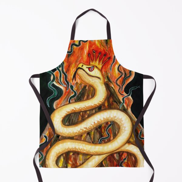 Item preview, White Crowned Snake King Mythology Illustration designed and sold by Ivy Lily Art.