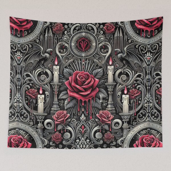 Item preview, Roses of Blood and Flame: A Signature in the Matching, Seamlessly-Tiling Vampire Series designed and sold by Meta2Physical.