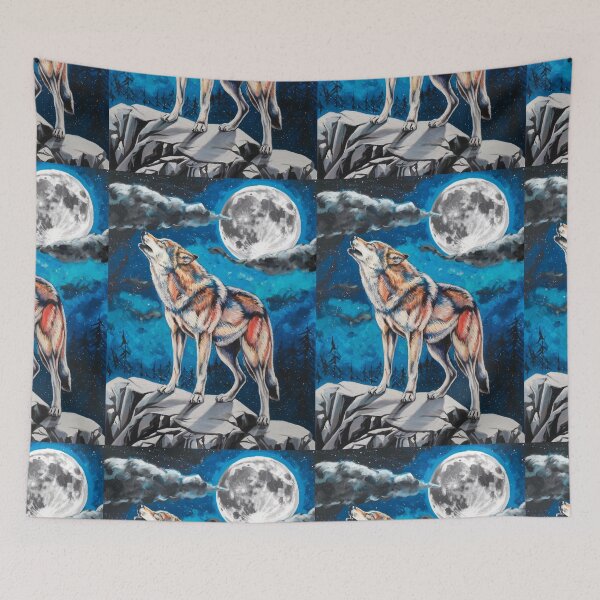 Item preview, Contemporary Art - Wolf Howling At The Moon designed and sold by CanvasCarousel.