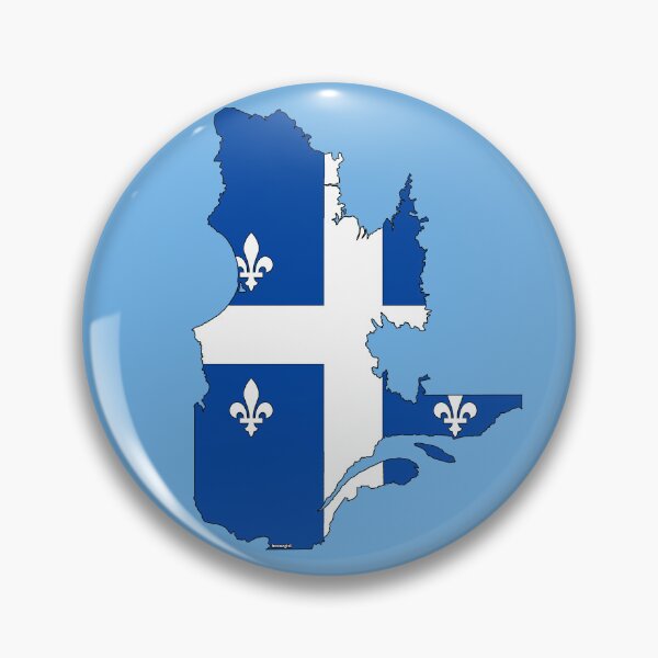Artikelvorschau, Quebec-Karte mit Quebecer Flagge entworfen und verkauft von Havocgirl.