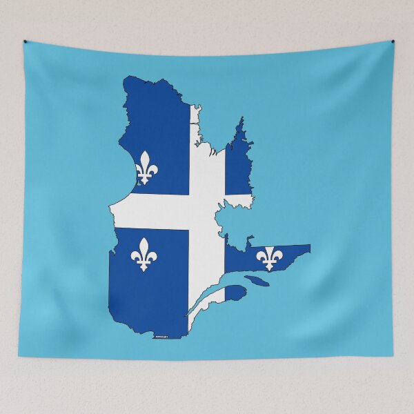 Item preview, Quebec Map with Quebecer Flag designed and sold by Havocgirl.