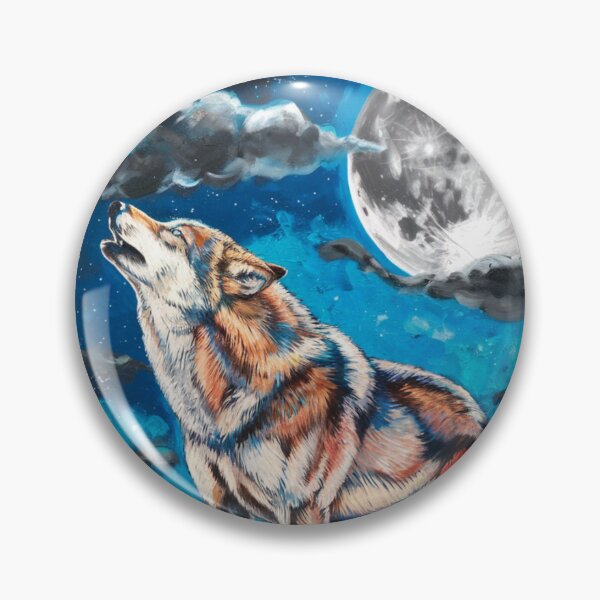 Item preview, Arte contemporáneo - El lobo aullando a la luna designed and sold by CanvasCarousel.