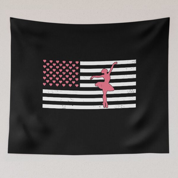 Item preview, Ballet American US Flag hearts Valentine's Day Gift For Women Girls designed and sold by JUSTBEELEGANT.