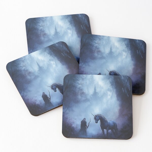 Item preview, Moonlit Encounter: The Archer and the Unicorn designed and sold by LemurianPortals.
