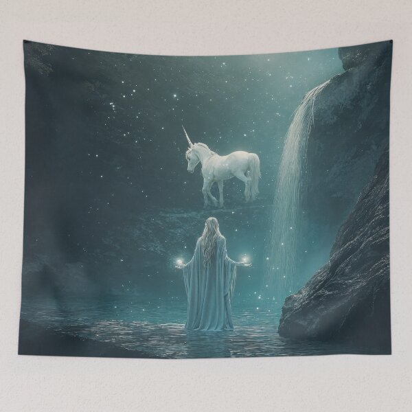Item preview, Moonlit Encounter: The Unicorn of Avalon designed and sold by LemurianPortals.