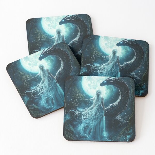 Item preview, Moonlit Whispers: The Dragon and the Maiden designed and sold by LemurianPortals.