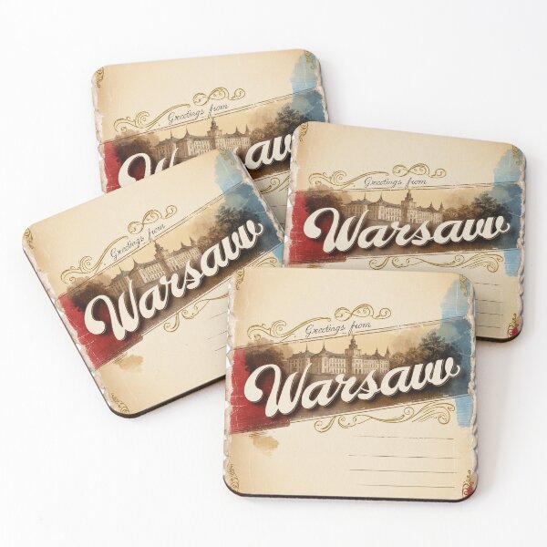 Item preview, Greetings from Warsaw Poland Vintage Travel Retro Postcard Design designed and sold by TravelPostcardGems.