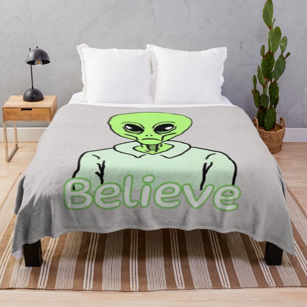 Artikelvorschau, Glaube an Aliens - Cartoon Alien Zeichnung entworfen und verkauft von LMoonDesigns.