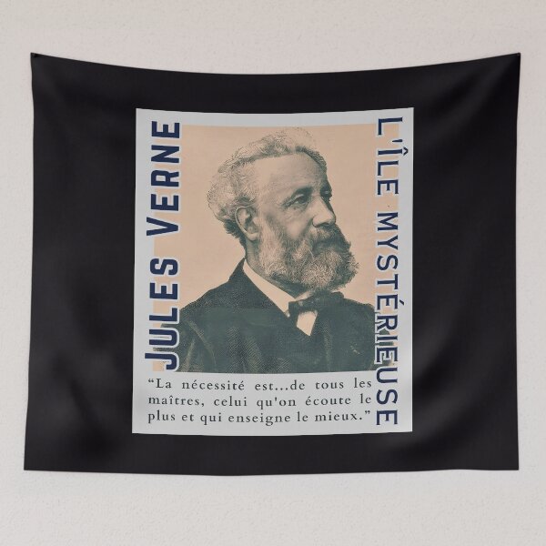 Item preview, Jules Verne quote: “La nécessité est...de tous les maîtres, celui qu'on écoute le plus et qui enseigne le mieux.” designed and sold by artbleed.