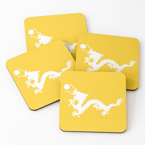 Item preview, White Imperial Chinese Dragon with Yellow Background designed and sold by Mon & Matrix.