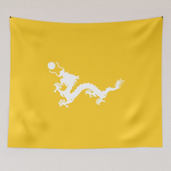 Item preview, White Imperial Chinese Dragon with Yellow Background designed and sold by Mon & Matrix.