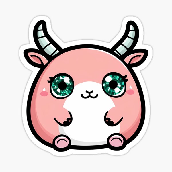 Fantasy Art Style Sicker "Cute Horn" Pink Sticker