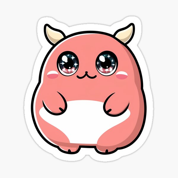Fantasy Art Style Sicker "Sweety Horn" Pink Sticker