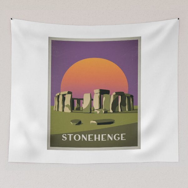 Item preview, Vintage Stonehenge England travel poster – retro design with sunset designed and sold by pod24.