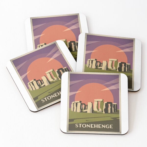 Item preview, Stonehenge England travel poster – retro vintage design with sunset designed and sold by pod24.