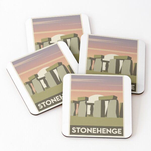 Item preview, Retro Minimalist Stonehenge England Travel Poster – Vintage Style with Sunset designed and sold by pod24.