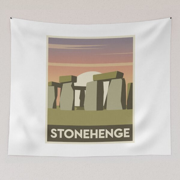 Item preview, Retro Minimalist Stonehenge England Travel Poster – Vintage Style with Sunset designed and sold by pod24.
