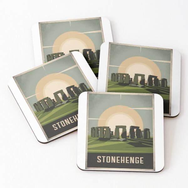 Item preview, Vintage Stonehenge England travel poster – retro design with sunrise designed and sold by pod24.