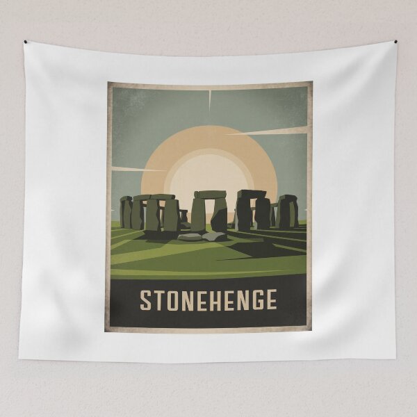 Item preview, Vintage Stonehenge England travel poster – retro design with sunrise designed and sold by pod24.