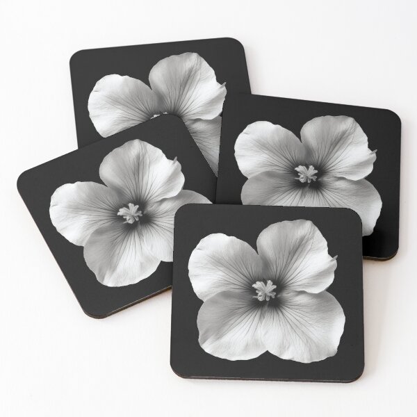 Item preview, Black and White Bladder Ketmia Flower v4 designed and sold by PiranhaEatFashion.